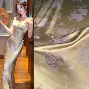 Nouveau tissu jacquard bicolore en rayonne et polyester, motif floral <span class=keywords><strong>de</strong></span> style chinois, pour manteau, chemise et cheongsam automne-hiver - Product Image 2