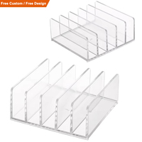 Porte-documents transparent, classeur, organisateur de rangement, support de rangement à 5 sections, organisateur de bureau en acrylique poli, présentoir de bureau