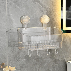 Organisateur de douche d'aspiration, rebord de cadre d'angle <span class=keywords><strong>sans</strong></span> perçage, support de douche d'aspiration de cadre de vague sous le drainage - Product Image 3