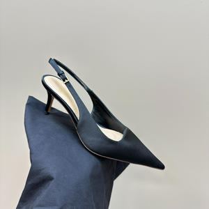 Zapatos de Tacón Alto Puntiagudos y Sensuales para Boda, Sandalias de Tacón Alto Delgadas de Satén Suave para Exteriores, Primavera/Verano/Otoño - Product Image 3