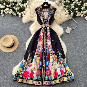 Nuova Moda All'ingrosso Primavera/Estate: Mini Abito Elegante Senza Maniche con Scollo a V, Stile Ufficio e da Festa, con Vita Impero e Chiusura Monopetto, Linea ad A - Product Image 6