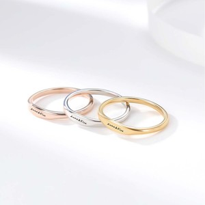 Anillo de Pareja de Acero Inoxidable Chapado en Oro de Moda de Fanke, Anillo Simple para Pareja, <span class=keywords><strong>Regalo</strong></span> para el Día de San Valentín, <span class=keywords><strong>Regalo</strong></span> para el Día de la Madre con Letras Grabadas - Product Image 2