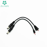 Câble d'alimentation DC 5V/12V/24V avec prise jack 5521 5525 à extrémité ouverte, câble d'alimentation DC 18AWG