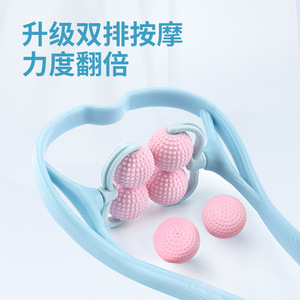 Masseur manuel du cou avec rouleaux pour le massage du cou, des épaules, du dos et de la taille, design léger de 18x34,5 cm - Product Image 4