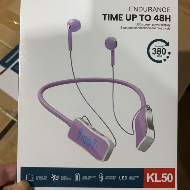 KL50 Wireless Neckband Headphones That Can Be Plugged with TF Memory Card.
