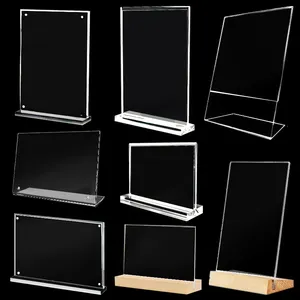 Acrylic Stand Customization All Kinds Of Sign Holder A4 A5 Magnetic Acrylic Plastic Display Holder Restaurant Menu Holder Stand Acrylic