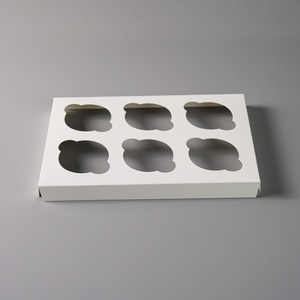 Custom Valentines Clear Cake and Cupcake Holder Box 2/4/6/8/12 Recyclable White Cardboard 350 Gsm <b>Boxes</b> for Cupcakes - Product Image 2