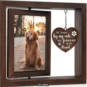 Pet Memorial Geschenke für Hunde Katzen Rotierende Holz Bilderrahmen Memorial Geschenke für den Verlust von Hund - Product Image 5