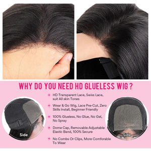 מקורי ויטי שיער פאות hd תחרה hd, אחד תורם סופר כפול מצויר שיער אדם פאה פאה חסר עור מבריק hd מלא פרווה - Product Image 4