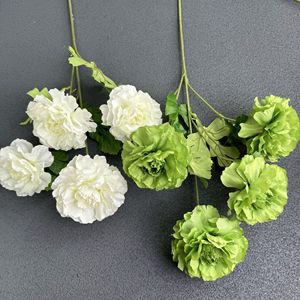 Flores de Loto Artificiales Jinxi de 4 Cabezas, Blancas y Amarillas, para Decoraciones de Boda, Centros de Mesa y Arreglos Florales - Product Image 4