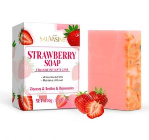 SAUVASINE Nettoyage en profondeur Apaisant Hydratant Femmes <span class=keywords><strong>Partie</strong></span> privée Féminin <span class=keywords><strong>Intime</strong></span> Fraise <span class=keywords><strong>Savon</strong></span> 100g - Product Image 1