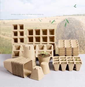 Plateau de semis de pâte biodégradable pour plantes de jardin <span class=keywords><strong>Bassin</strong></span> de tourbe réutilisable Plateau de semis respectueux de l'environnement Tasse de plantation de fleurs - Product Image 3
