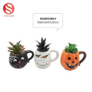 All'ingrosso hanno naso rosso bella forma felina vasi di <span class=keywords><strong>fiori</strong></span> <span class=keywords><strong>in</strong></span> ceramica con manico di Halloween vasi di <span class=keywords><strong>fiori</strong></span> decorazione - Product Image 6