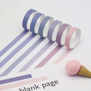 Students Hand Account Self-Adhesive Rainbow Candy-Colored Tape 6 <b>Rolls</b>/<b>Box</b> for Decoration DIY Diary Office School Stationery - Product Image 4