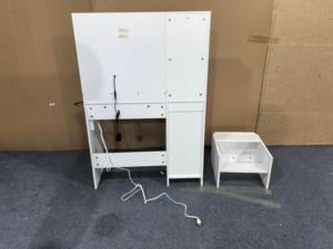 Makeup <b>Vanity</b> with Upholstered Stool & Charging Station, Desk Mirror and Smart Lights, <b>Table</b> Set White - Product Image 3