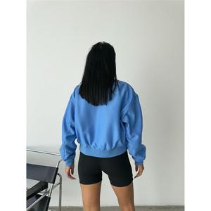 Chaqueta Bomber Azul para Mujer en Tela Cyrus - Product Image 3