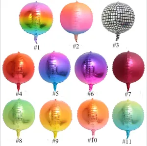 Vendita calda palloncini metallici 4D palloncini rotondi in Mylar ad elio 22 e 32 pollici oro argento con sfera in oro rosa