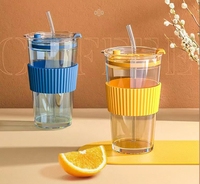 Gobelets en verre avec paille logo sublimation personnalisée gobelet froid bière glacée café thé eau