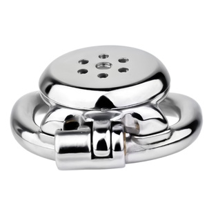Jaula de Castidad Metálica Plana FRRK con Orificio, Dispositivo de Castidad Masculino, Jaula para Pene, Candado para Pene, Juguetes Sexuales para Hombres - Product Image 6