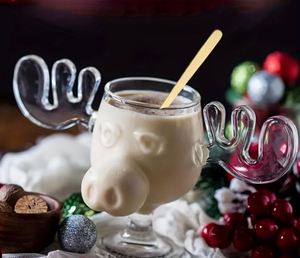 Vente en gros personnalisée de mugs Griswold Moose de 8 oz, inspirés de National Lampoon's Christmas Vacation, en verre rétro transparent comme du cristal, flûtes et gobelets - Product Image 3