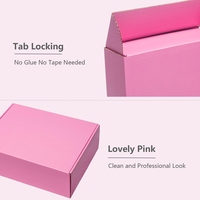 Caja de correo de cosméticos Rosa Papel Kraft con flauta electrónica Cartón corrugado Impresión en relieve impermeable para embalaje de correo