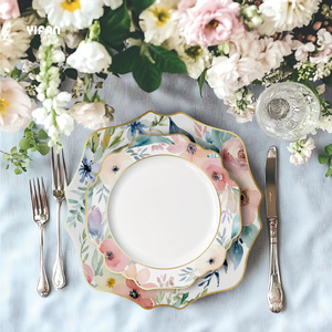 Set di Stoviglie in Ceramica Sunfloewr 2025 Nuovo Design con Motivo Pastorale Nuovi Piatti per Matrimoni ed Eventi/Catering/Noleggio - Product Image 1