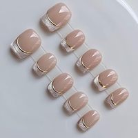 Lot de faux ongles carrés en acrylique faits main, pré-dessinés, de haute qualité, à couverture complète, avec colle pour usage en salon, application sur les doigts, longueur courte