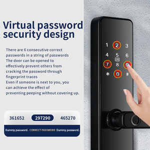 Serrure de porte intelligente Qleung de haute qualité S819, empreinte digitale, carte, Tuya TTlock, <span class=keywords><strong>code</strong></span>, télécommande, serrure de porte intelligente - Product Image 4