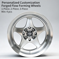 Jantes Flowtone en promotion 15x8 ET0 5 branches 4x100 4x114.3 avec face usinée et lèvre, jantes en alliage pour Honda Toyota Nissan Mazda VW