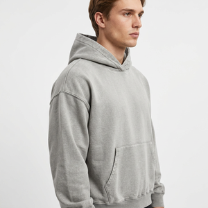 Streetwear Custom Embroidered Breathable Heavyweight <b>500</b> <b>Gsm</b> Drop Shoulder <b>Hoodie</b> Manufacturers Blank Thick 100% Cotton - Product Image 5