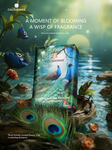 <span class=keywords><strong>Savon</strong></span> parfumé floral 248g Emballage <span class=keywords><strong>de</strong></span> paon Huile d'essence végétale Nettoyage en profondeur <span class=keywords><strong>de</strong></span> la peau <span class=keywords><strong>Savon</strong></span> blanchissant hydratant - Product Image 5