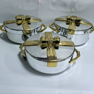 Cazuela Térmica con Detalles Dorados Estilo Real, 2.5L 3L 3.5L, Recipiente Aislado para Mantener la Comida Caliente, Ideal para Servir Múltiples Platos - Product Image 1