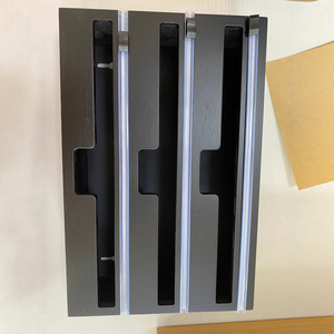 Black <b>Drawer</b> Organizer For Kitchen Storage Multi Function Plastic Wrap Holder 3 Tier With <b>Slide</b> Rails - Product Image 2