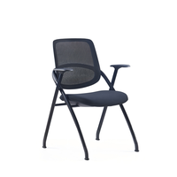 Chaise de salle de réunion abordable et durable, chaise de formation noire pour salles de formation - design moderne