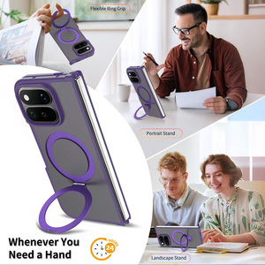 Funda transparente mayorista con anillo y soporte para Google Pixel <span class=keywords><strong>11</strong></span> Pro Fold, protección de bisagra, anticaída, para smartphone plegable OEM - Product Image 3