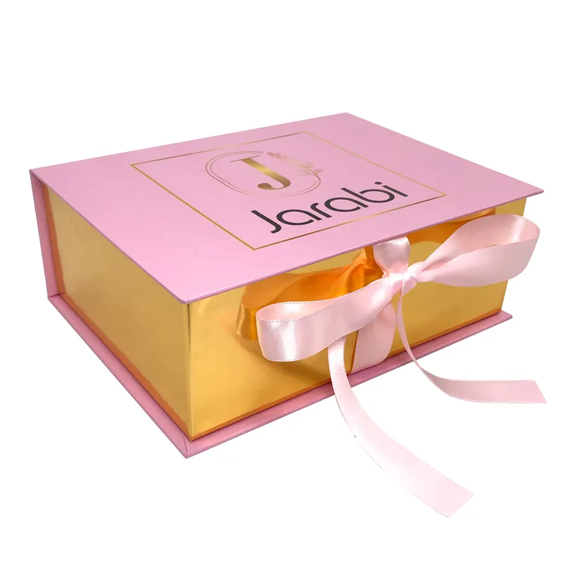 Free Design Fancy Pink Custom kleines Papier Gold Perücke Nagel Box Paket für Kosmetik/Hautpflege/Make-up/Nagel/Haar Produkt