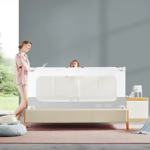 Oem Aanpasbare Verstelbare Gevouwen Bed Rail Beschermende Barrière Voor Peuters Baby Zijleuningen