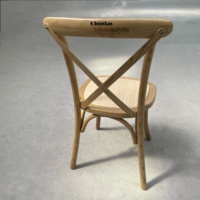 Chaise de restaurant et de banquet surdimensionnée en chêne massif avec assise en rotin, design moderne, pour usage commercial