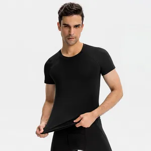 अनुकूलित पुरुषों दौर गर्दन तंग जिम फिटनेस टी शर्ट पहनने में सबसे ऊपर वृहदाकार त्वरित सूखी खेल टी शर्ट पॉलिएस्टर शरीर सौष्ठव टी OEM