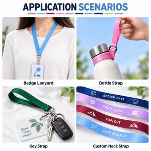 Correa de Nylon de 10-25 mm con Aspecto de Tela Fina, Imprimible por Transferencia de Calor, para Tarjetas de Identificación, Cordones para el Cuello, Accesorios para Botellas de Agua - Product Image 3