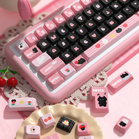 Customized Cherry Cute Anime Keyboard Keycaps Grey Yellow Matcha Green White Key Cap Russian Japanese Mechanical Keycaps Puller