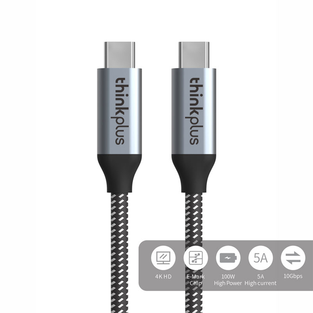 100W PD Fast Charging USB3.1 Gen2 Cable 10Gbps 8K 60HZ Full Function USB C C Nylon Jacket Braid Compatible Lenovo Laptop Mobile