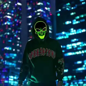 Máscara LED de Resina Recargable para Halloween con Características Iluminadas para <span class=keywords><strong>Disfraces</strong></span> Festivos y de Juego de Rol de Terror - Product Image 3