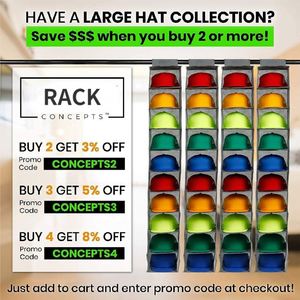 Organizador de Gorras Colgante de Acero Inoxidable Moderno de 10 Estantes para Gorras de Béisbol y Almacenamiento en Sala de Estar/Armario para Proteger Gorras - Product Image 5