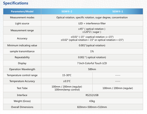 CHINCAN <span class=keywords><strong>SGW</strong></span>-1 Touch Screen LCD de 7 polegadas Polarímetro Digital Automático Benchtop Laboratório Polarímetro Preço - Product Image 6