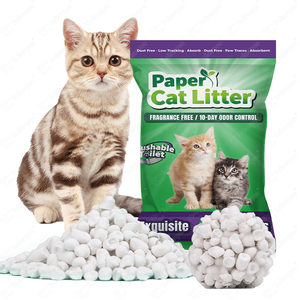 Litière pour chat biodégradable et jetable dans les toilettes, en papier recyclé naturel avec agglomérant absorbant en papier - Product Image 1