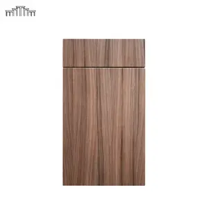 China Factory Direct Supply Wholesale Melamine Flat Panel Frameless Door Wooden Kitchen Cabinets With Soft Close Hinge Glide