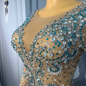 ชุดราตรีหรูหรา ดีไซน์โดดเด่น สีลูกกวาด ประดับคริสตัลระยิบระยับ ผ้าออร์แกนซ่า สำหรับงานปาร์ตี้ งานพรอม งานพรมแดง หรืองานบนเวที - Product Image 4