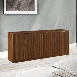 Aparador/Buffet Estético de 4 Puertas con Panel Plano, Mueble de Almacenamiento para Entrada, Consola, Bar en Casa, Sala de Estar, Madera - Product Image 3