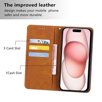 Étui Portefeuille en Cuir Magnétique avec Porte-Cartes pour iPhone 17 Air 14 13 15 Pro Max 16 Plus Housse de Téléphone Mobile